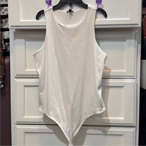 🤍 Express White Sleeveless Bodycon Flattering Bodysuit XL
